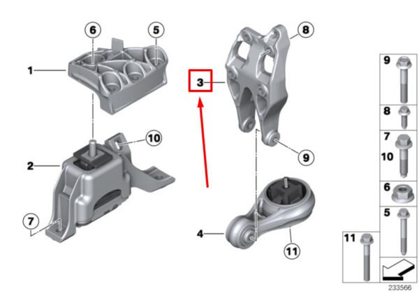 22119804893 - OEM MINI R60 R61 RYMAN paceman SWING HOLDER 22119804893 GENUINE