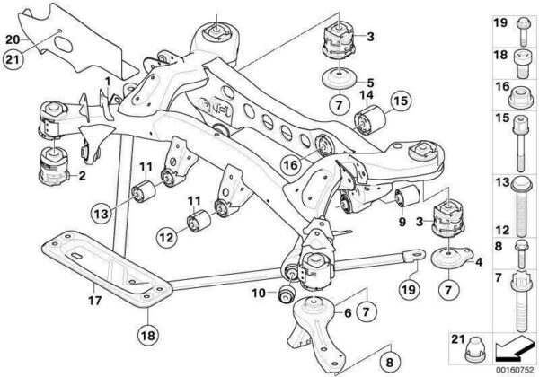 33176760343 - BMW E88 Original Washer Hex Bolt 33176760343