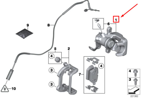 34219809297 - NEW MINI LANDSMANN R60 JCW REAR LEFT DISC BRAKE CALIPER 34219809297 ORIGINAL