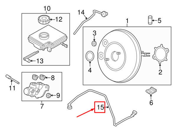 34337598792 - MINI CLUBMAN R55 BRAKE VACUUM LINE 34337598792 7598792 NEW GENUINE