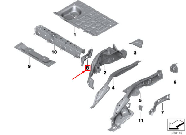 41007408764 - MINI COOPER F55 REAR RIGHT BACKREST BRACKET 41007408764 NEW GENUINE