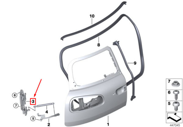 41007411611 - MINI CLUBMAN F54 DOOR HINGE SPLIT LEFT 7411611 41007411611 NEW GENUINE