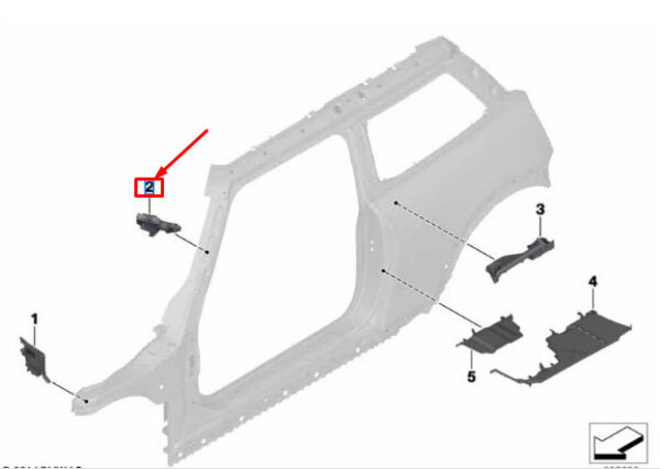 41107287626 - MINI COOPER F56 Baffle Plate A-Pillar Right 41107287626 NEW GENUINE