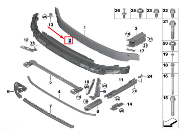 51115A015F3 - MINI COOPER F56 FRONT BUMPER FOAM 51115A015F3 NEW GENUINE