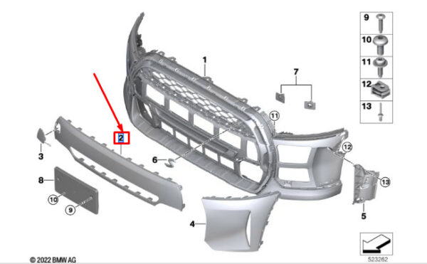 51115A3C897 - Mini Cooper F55 Front Bumper Trim 51115A3C897, Genuine Part