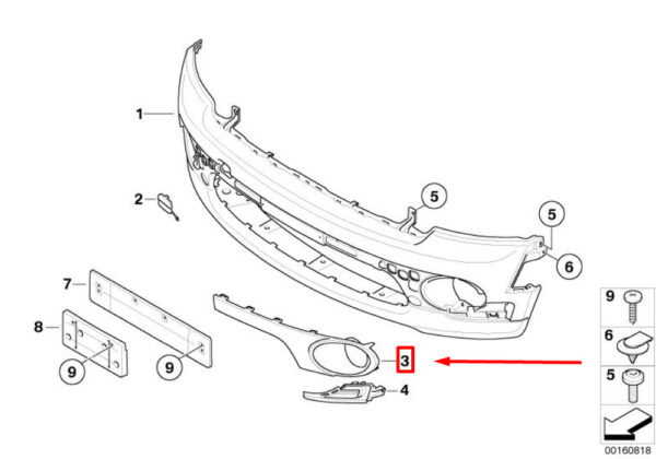 51117199872 - NEW OEM MINI COOPER R56 FRONT RIGHT BUMPER COVER PRIMED 51117199872 GENUINE