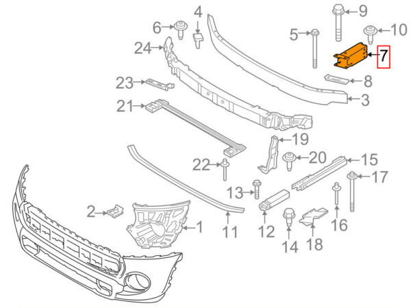 51117301582 - NEW MINI F55 FRONT APRON DEFORMATION ELEMENT RIGHT 51117301582 2016 ORIGINAL