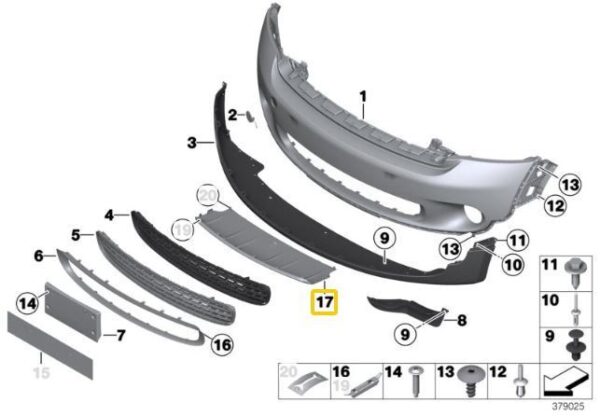 51119812739 - New Genuine MINI Countryman R60 All 4 10-16 Bumper Front Cover 9812739 OEM
