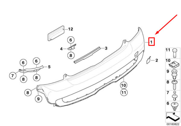 51122755692 - NEW MINI COOPER S R56 REAR BUMPER COVER 51122755692 ORIGINAL