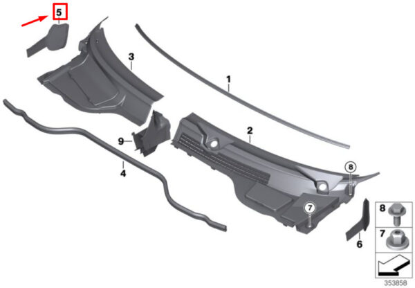 51132756405 - NEW MINI CLUBMAN R55 REAR RIGHT WIND RUN SEAL 51132756405 ORIGINAL