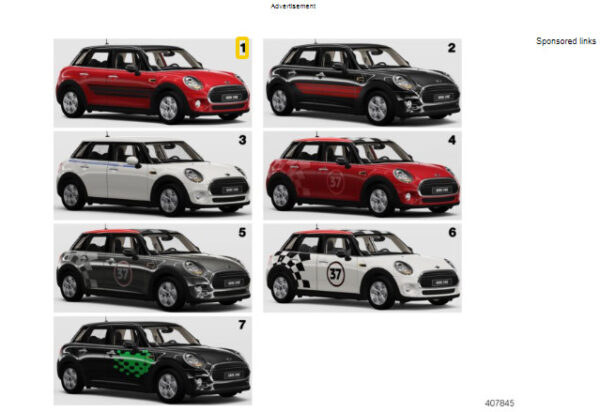 51142355306 - New Genuine MINI F56 F57 Side Stripes John Cooper Works Jet Black 2355306 OEM