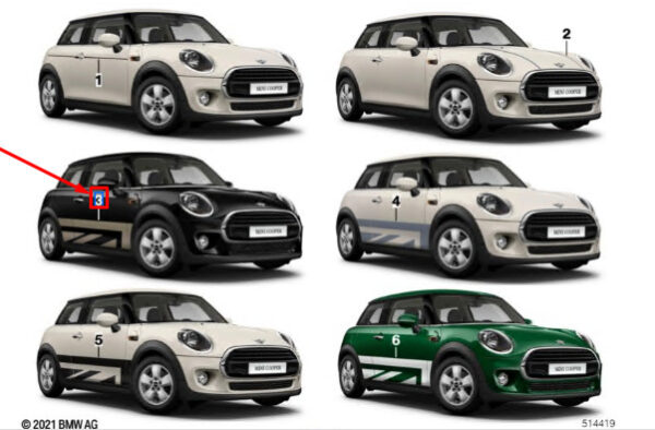 51145A376C9 - MINI COOPER F55 Side Wrap Frozen Brass 51145A376C9 NEW GENUINE