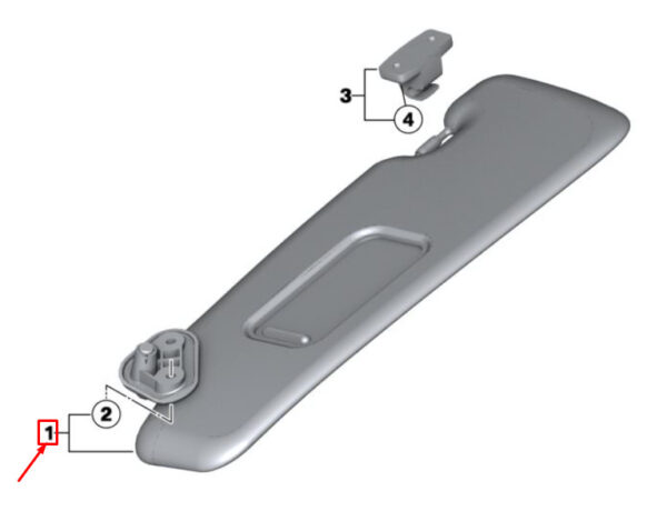 51167313238 - MINI COUPE R58 RIGHT SIDE SUN VISOR 7313238 51167313238 NEW GENUINE