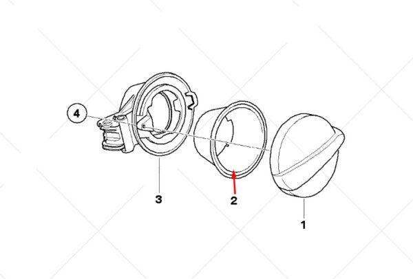 51177076054 - NEW MINI R50 FUEL FILTER GAS CAP INSERT SURROUND 51177076054 GENUINE