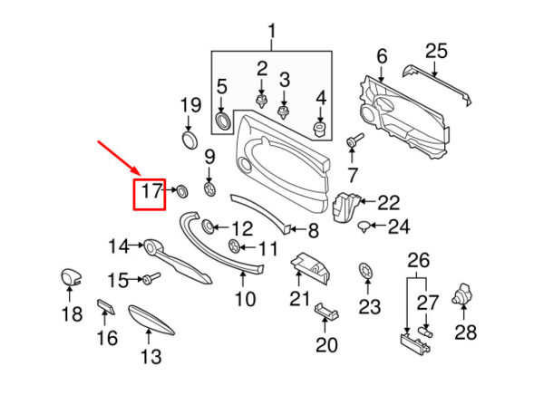 51412753335 - NEW MINI CLUBMAN R55 FRONT LEFT DOOR HANDLE BEZEL 2753335 51412753335