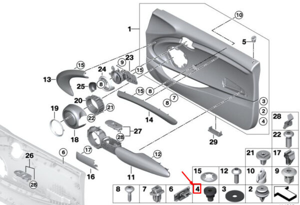 51417326324 - NEW MINI COOPER F56 DOOR TRIM IMPACT BUFFER 51417326324 7326324 ORIGINAL