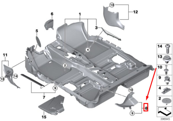 51477307880 - MINI COOPER F55 entry strip rear right 51477307880 7307880 NEW ORIGINAL