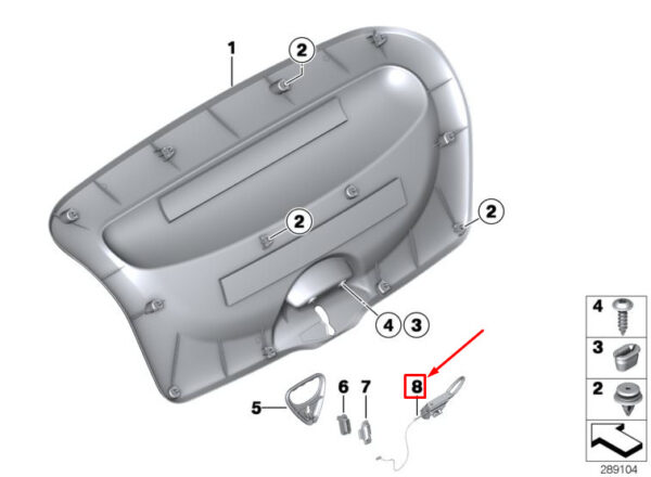 51492758991 - NEW MINI COUPE R58 REAR LID RELEASE ROPE CABLE 2758991 51492758991 GENUINE