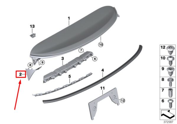 51627338557 - NEW MINI COOPER F56 REAR LEFT REPLACEMENT COVERING 7338557 51627338557
