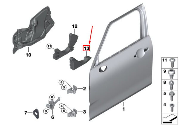 51717407813 - MINI CLUBMAN F54 Outer Left Door Crash Pad 51717407813 7407813 NEW GENUINE