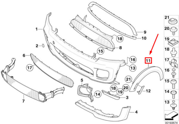 51777216072 - NEW OEM MINI COOPER R56 FRONT RIGHT WHEEL ARCH PRIMED COVER 51777216072 GENUINE