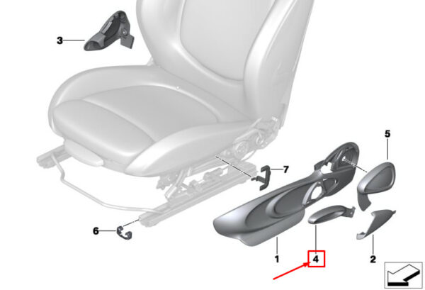 52107310656 - MINI COOPER F56 FRONT RIGHT SEAT HEIGHT ADJUSTER LEVER 52107310656 NEW GENUINE