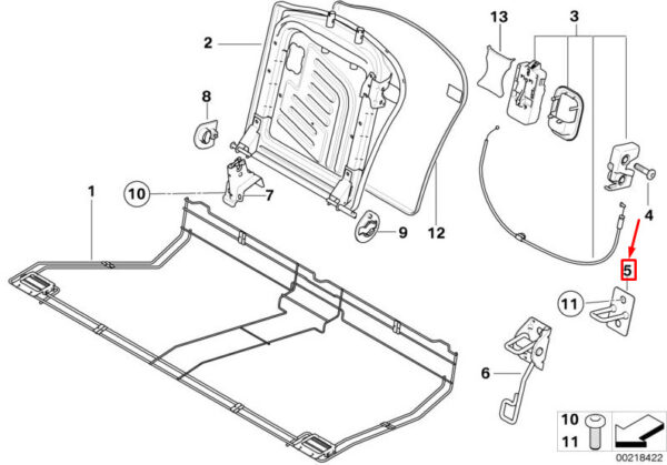 52202751363 - NEW MINI CLUBMAN R55 TAILGATE SEAT LOCK STRIKER 52202751363 2751363