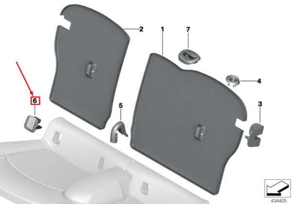 52207382949 - MINI COOPER F55 ISOFIX LEFT REAR SEAT COVER 52207382949 GENUINE