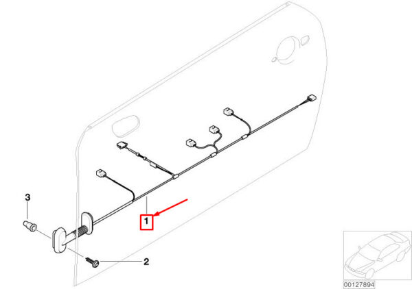 61126975078 - MINI COOPER R50, R53 FRONT RIGHT DOOR WIRING HARNESS 61126975078 NEW GENUINE