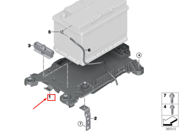 61217641797 - MINI COOPER F55 battery compartment 7641797 61217641797 NEW ORIGINAL