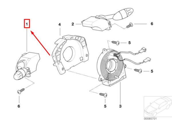 61316946958 - MINI CONVERTIBLE R52 Dip Dim Control Indicator Switch 61316946958 NEW REAL