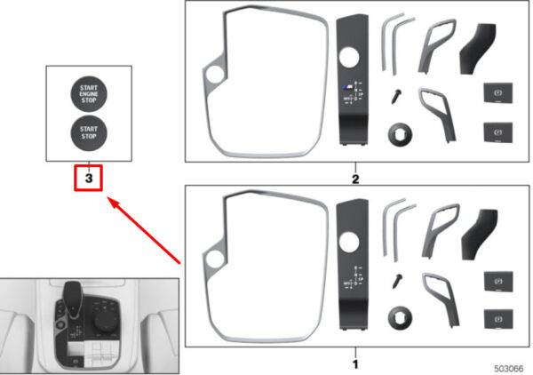 61319475062 - NEW BMW 3 G20, G28 START/STOP BUTTON REPAIR  61319475062 9475062 ORIGINAL