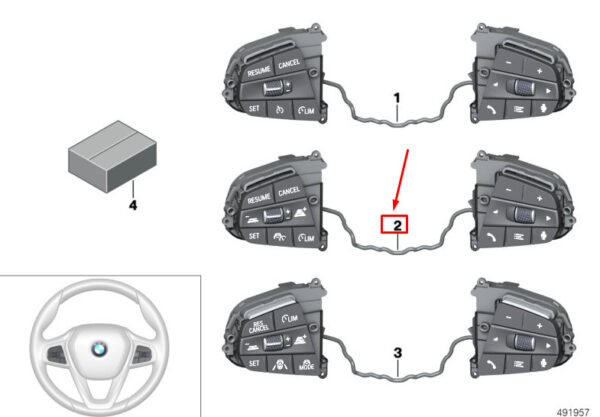61319483001 - BMW X5 G05 Steering Wheel Multifunction Switches 61319483001 NEW GENUINE