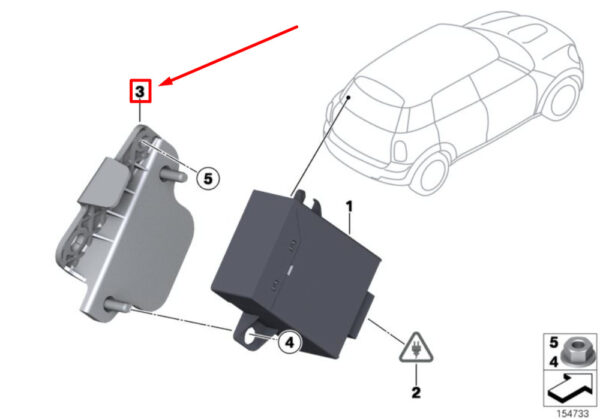 61352752521 - NEW R55 MINI CLUBMAN PERFORMANCE COMPARTMENT IN MIRROR MODULE HOLDER 61352752521 ORIGINAL