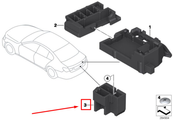 61359280191 - NEW BMW 7 F01 F02 ECU FOAM INSULATION INSERT 61359280191 9280191 ORIGINAL
