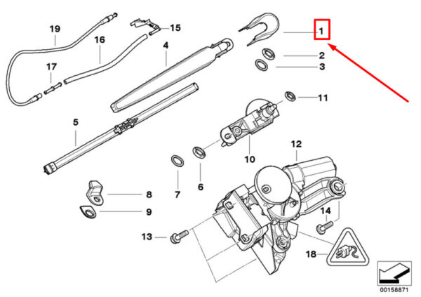 61627142604 - NEW BMW 3 TOURING E91 REAR WIPER ARM BOLT COVER 61627142604 7142604