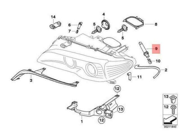 63126934757 - OEM BMW E46 CABRIO BULB SOCKET TURN CORNER LIGHT YELLOW 63126934757 GENUINE