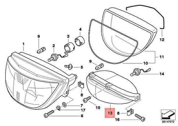 63127673501 - OEM BMW 89V 0559 HEADLIGHT HIGH BEAM 63127673501 GENUINE NEW