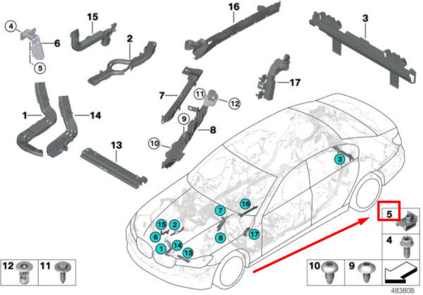 63127694805 - NEW BMW 5 G30 PLUG-IN GROOVE 63127694805 7694805 GENUINE