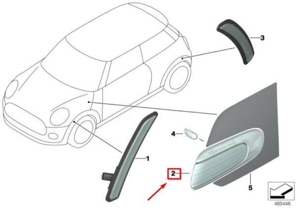 63137358465 - NEW OEM MINI CLUBMAN F54 FRONT LEFT FENDER TURN SIGNAL 63137358465 GENUINE