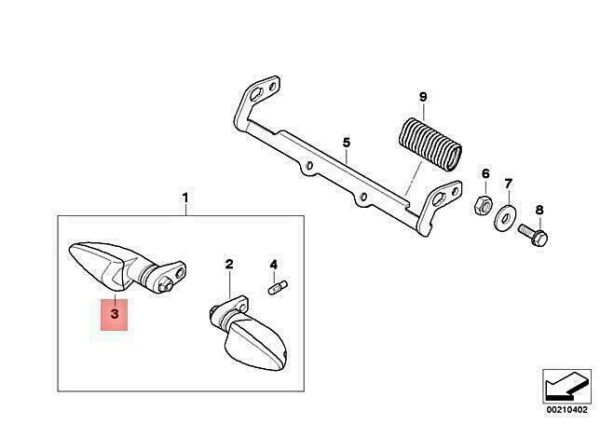 63137681214 - OEM BMW K16 G 450 X 0145 RIGHT TURN INDICATOR 63137681214 GENUINE NEW