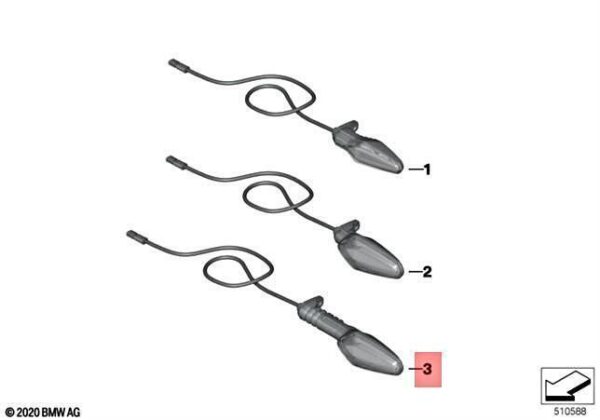 63138557204 - Genuine BMW F 750 GS F 850 GS R 1250 GS LED Steering Indicator 6313855720