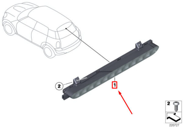 63212751575 - NEW OEM MINI COOPER R56 REAR CENTER HIGH MOUNT STOP LIGHT 63212751575 GENUINE