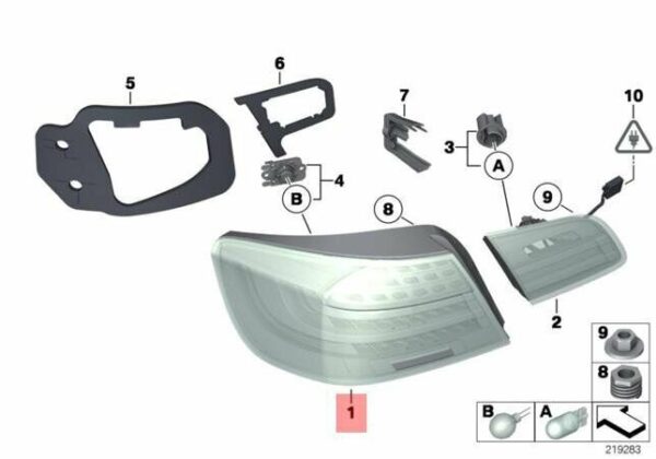 63217252094 - NEW BMW 3 E93 REAR RIGHT REAR LIGHT 63217252094 7252094 ORIGINAL