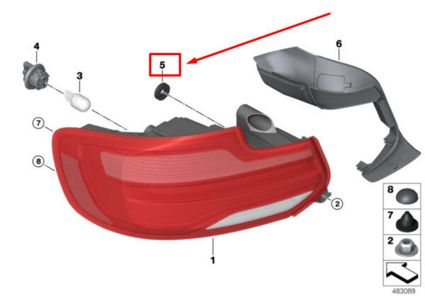 63217490927 - NEW BMW 2 CONVERTIBLE F23 REAR LIGHT SEAL 63217490927 7490927 GENUINE