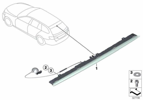 63257203224 - NEW BMW 5 SERIES F11 WAGON 3 THIRD STOP BRAKE LIGHT 63257203224 7203224