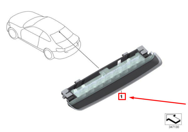 63257311541 - NEW BMW 2 COUPE F22, F87 REAR AUXILIARY STOP LAMP 7311541 63257311541