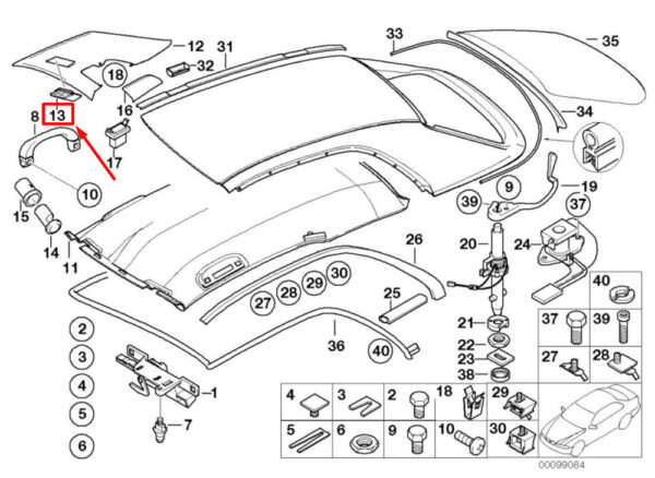 63316962050 - BMW 3 SERIES E46 REAR RIGHT INTERIOR READING LIGHT 63316962050 6962050 NEW GENUINE