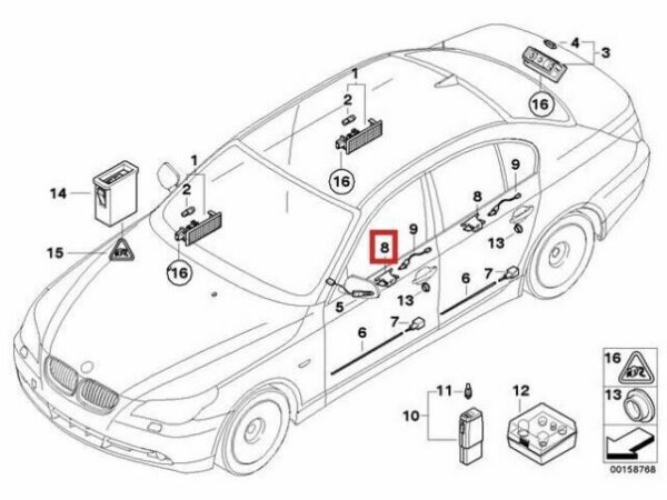 63319138422 - OEM BMW E60 E61 FACELIFT DOOR LIGHTING OPTICAL CONDUCTOR RH 63319138422 GENUINE