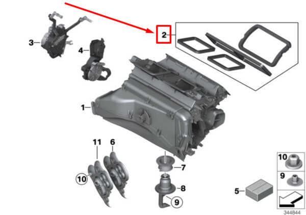 64112453899 - BMW X3 F25 AC heating housing gasket set 2453899 64112453899 NEW ORIGINAL